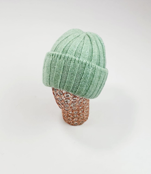 Шапка Ева Пушистые Ванесса (оливка)